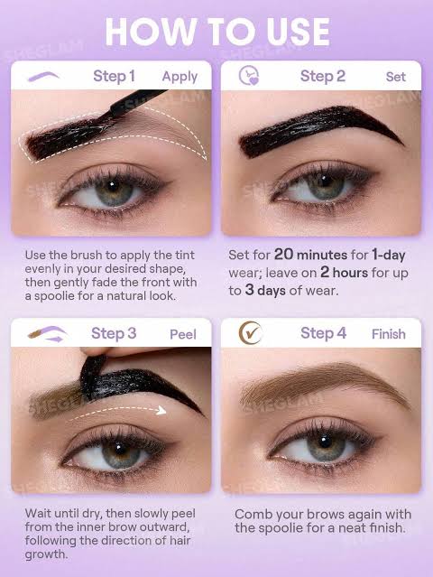 تاتو حواجب شيجلام_Sheglam Tint Lock Tattoo Peel Off Brow Gel